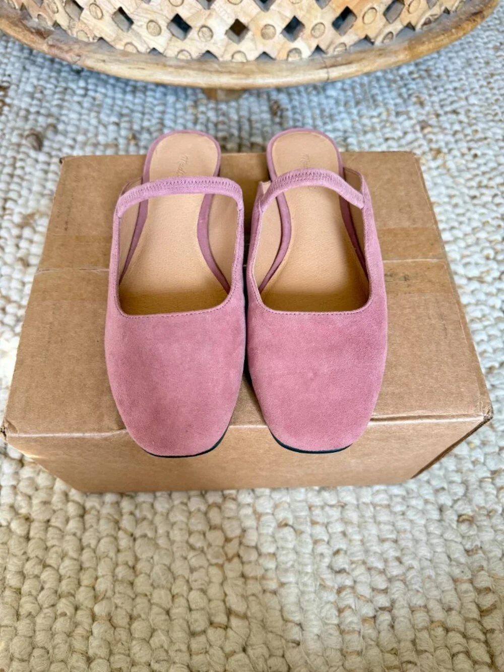 Madewell Greta Ballet Flat Mule in Suede (NWOT) | Withered Rose (size 7.5)